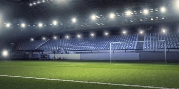 Fotbollsstadion i ljus. blandteknik — Stockfoto