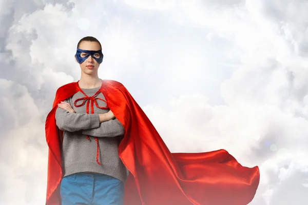 Sie ist eine Superfrau. Gemischte Medien — Stockfoto