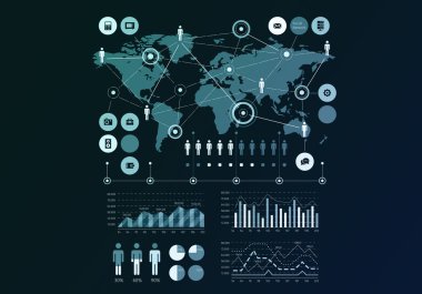 Sosyal ağ kavramı. Karışık teknik