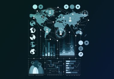 Sosyal ağ kavramı. Karışık teknik