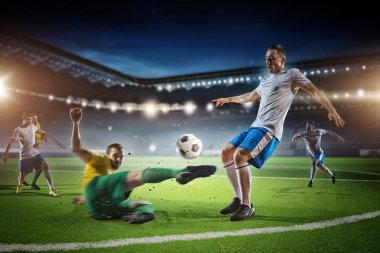 Futbol oyun eylem. Karışık teknik