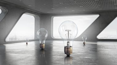 Modern ofis ampul. Karışık teknik