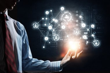 Sosyal ağ şeması. Karışık ortam