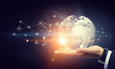 Sosyal ağ şeması. Karışık ortam