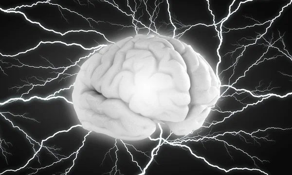 Human brain impulse . Mixed media — Stock Photo, Image