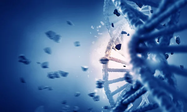 Dna 分子研究。混合媒体 — 图库照片