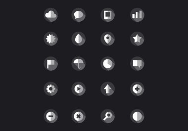 Tample tasarım simgeler. Karışık teknik