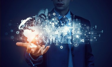 Sosyal ağ şeması. Karışık ortam