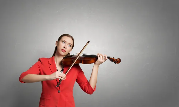 Mujer bonita violín pálido. Medios mixtos — Foto de Stock