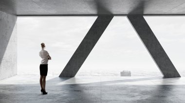 İç yapı iş kadını. Karışık teknik