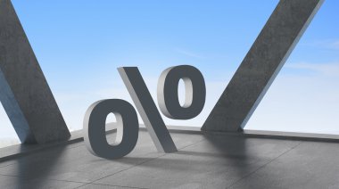 Büyük yüzde işareti. Karışık teknik