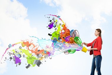 Kutu düşünme dışında. Karışık teknik