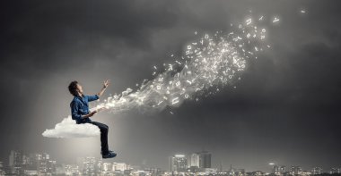 En sevdiğim kitap okumak izolasyon. Karışık teknik