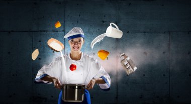 Aşçı olarak büyücü o. Karışık teknik