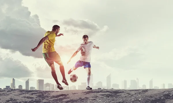 Heta fotboll stunder. Mixed media — Stockfoto
