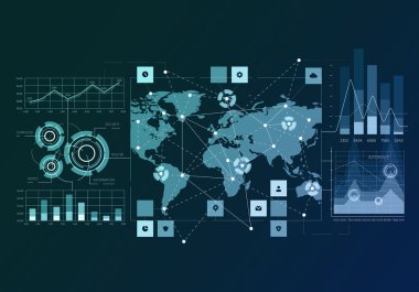 Sosyal ağ kavramı. Karışık teknik