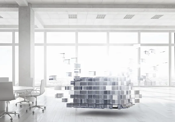Cube dans un bureau moderne. Techniques mixtes — Photo