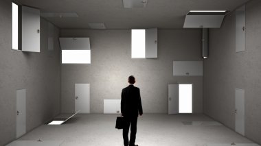 Çıkış yolu bulmaya çalışıyor. Karma ortam. Karışık teknik