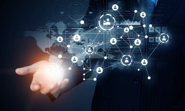 Sosyal ağ şeması. Karışık ortam