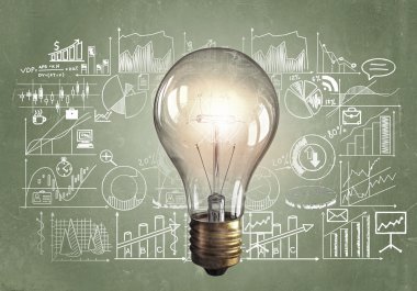 Başarı için parlak bir fikir. Karışık teknik