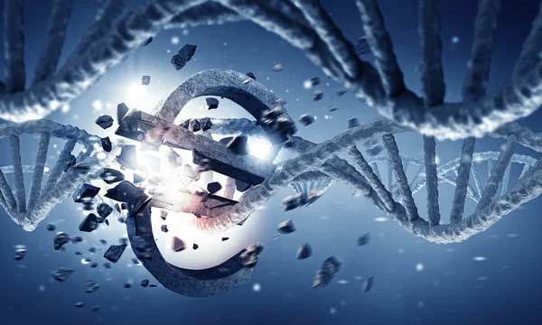 DNS molekula kutatás. vegyes technika — Stock Fotó