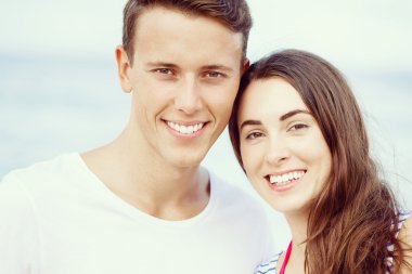 plaj romantik genç Çift