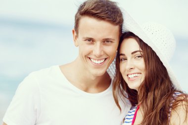 plaj romantik genç Çift