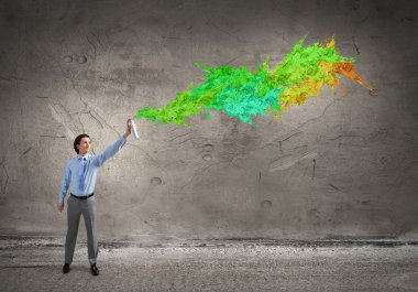 Daha fazla renk hayatına ekleyin. Karışık teknik