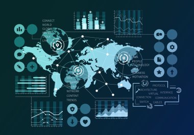 Sosyal ağ kavramı. Karışık teknik