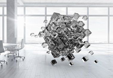 Modern ofiste küp. Karışık teknik