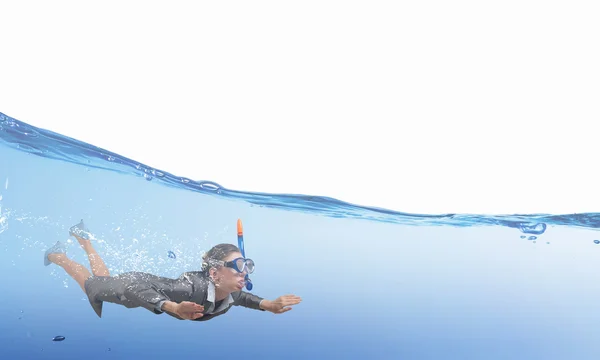Γυναίκα κάτω από το νερό. Μικτή τεχνική — Φωτογραφία Αρχείου