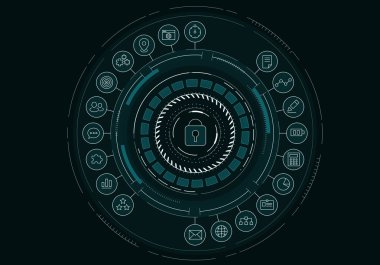 Medya arayüzü arka plan. Karışık teknik