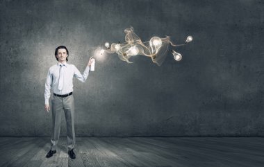 Aerosol ile işadamı olabilir. Karışık teknik