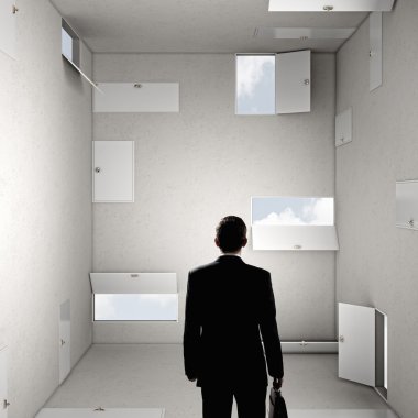 Çıkış yolu bulmaya çalışıyor. . Karışık teknik