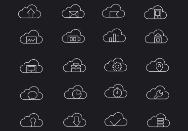 Tample tasarım simgeler. Karışık teknik