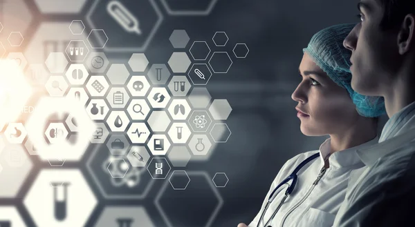 Innovativ teknik inom medicinen. Mixed media — Stockfoto
