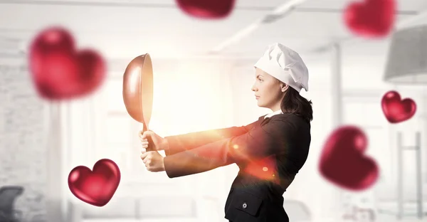 Sie wird Liebe kochen. Gemischte Medien — Stockfoto