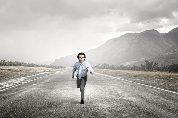 On his way to success  . Mixed media — Stock Photo, Image