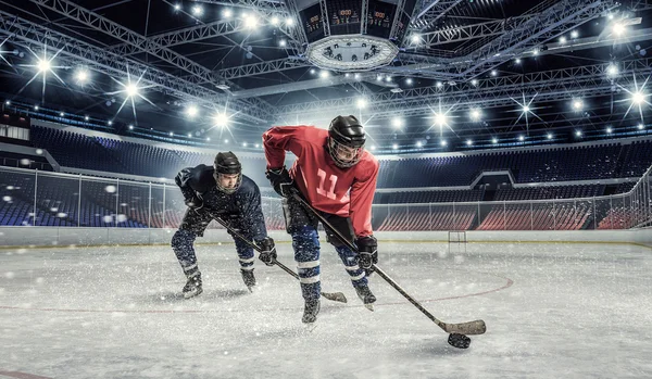 Match de hockey à la patinoire. Techniques mixtes — Photo