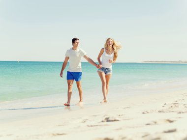 plaj romantik genç Çift