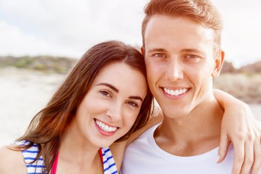 plaj romantik genç Çift