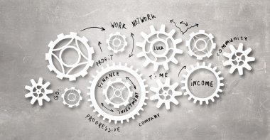 İş ekip çalışması kavramı. Karışık teknik