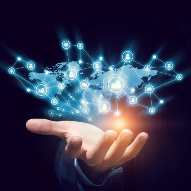 Sosyal ağ şeması. Karışık ortam