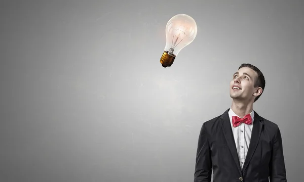 Thoughtful handsome guy . Mixed media — Stock Photo, Image