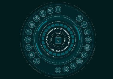 Medya arayüzü arka plan. Karışık teknik