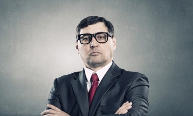 Deneyimli yetişkin iş adamı. Karışık teknik