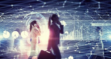 İş konuşmak sahip. Karışık teknik