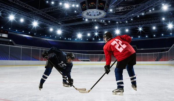 Hockey match at rink  . Mixed media — Stock Photo, Image