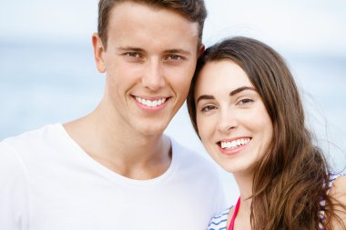 plaj romantik genç Çift