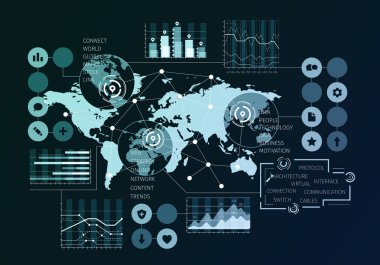 Sosyal ağ kavramı. Karışık teknik